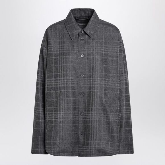 Balenciaga Women's Grey Wool Tartan Shirt Jacket - Picture 1 of 2
